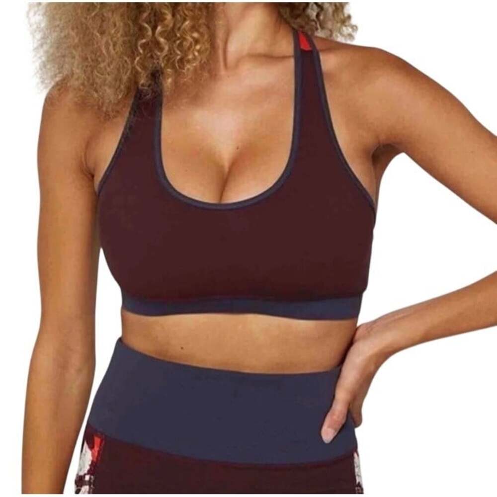 Fourlaps Women's Fudge Smoke Crisscross Back Infinity Sports Bra Size S NWT
